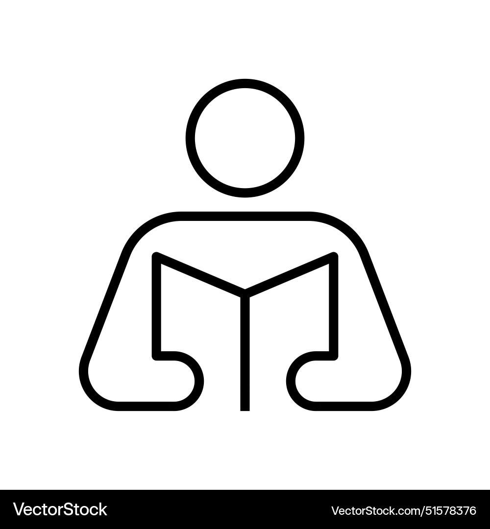 Reading icon in line style editable stroke vector image