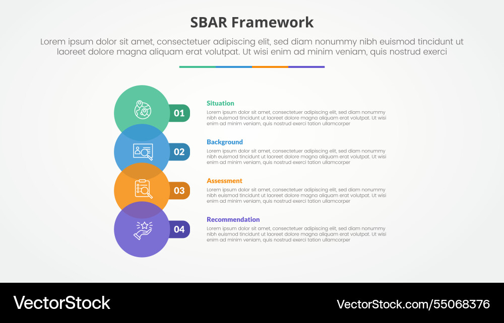 Sbar tool framework infographic concept for slide vector image