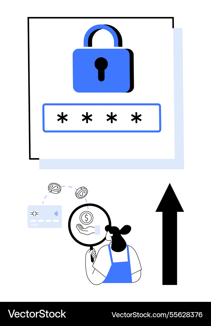 Secure payment processing with password protection Secure payment processing with password protection vector image