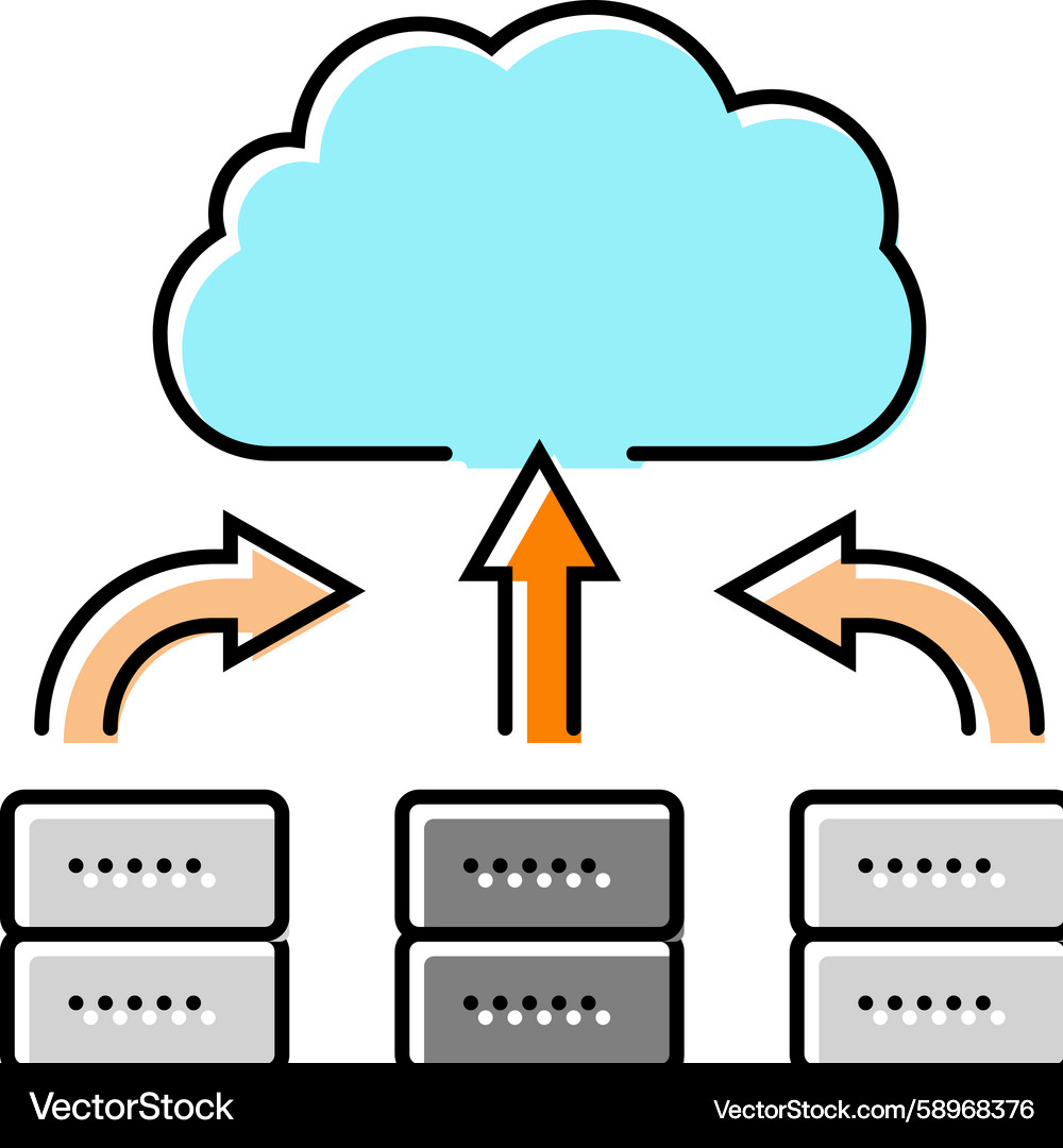 Server Virtualization Data Center Icon Vector Image