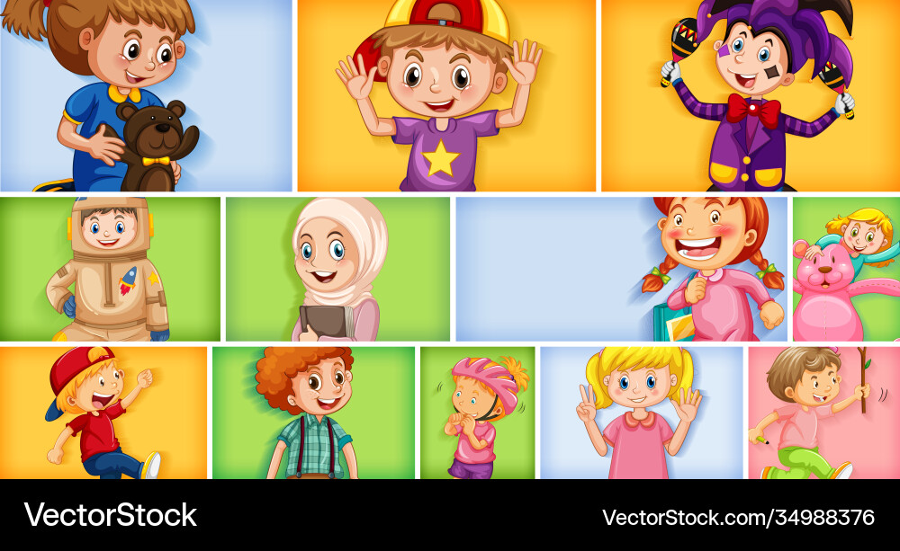 Set different kid characters Set different kid characters vector image