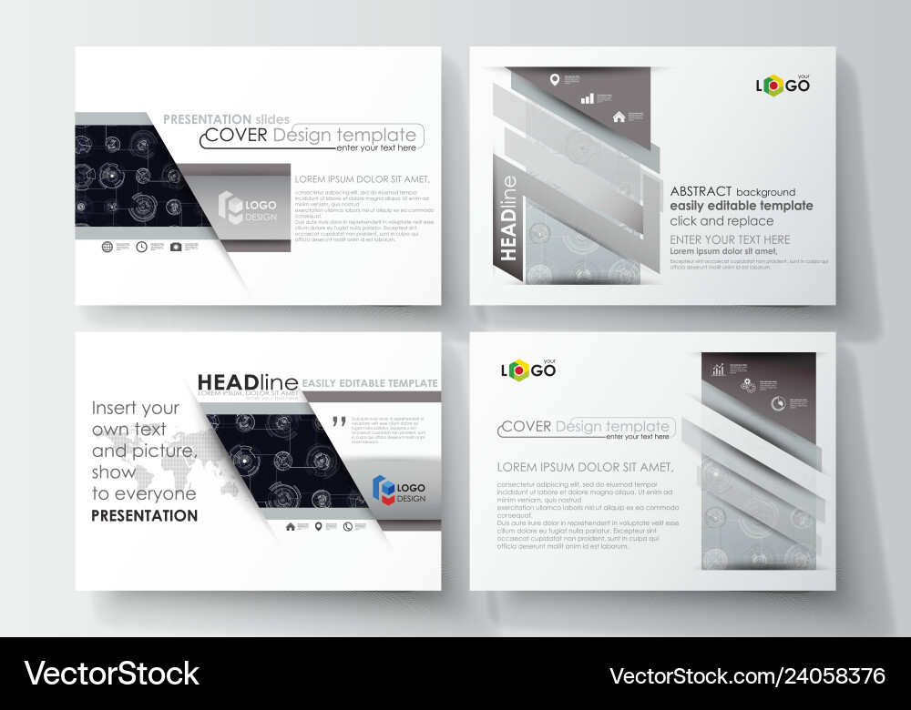 Set of business templates for presentation slides Set of business templates for presentation slides vector image