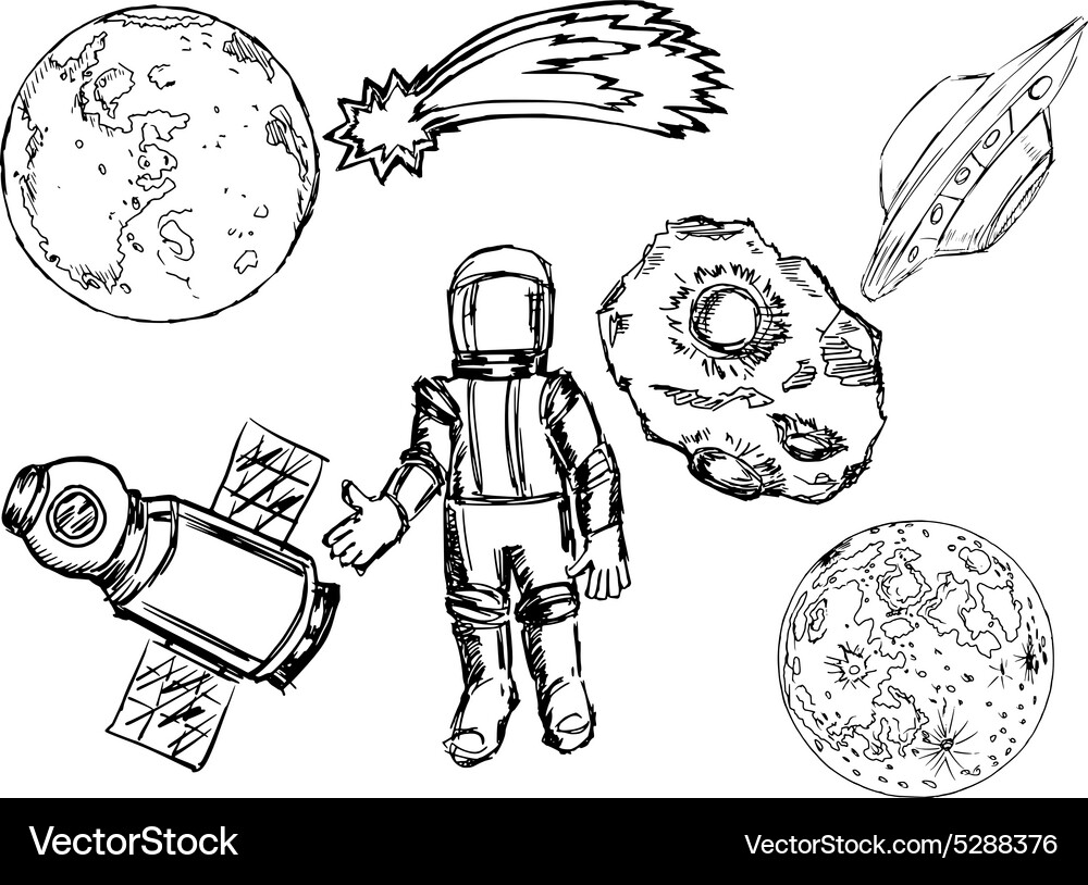 Space objects Vector Image