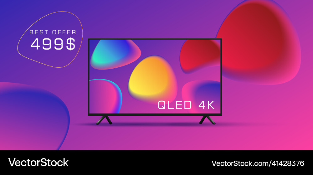 Web banner with smart tv set 3d Web banner with smart tv set 3d vector image