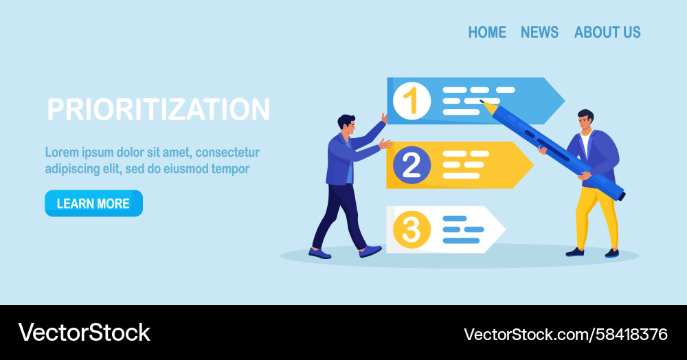 Work Priority & Task Management Vector Image