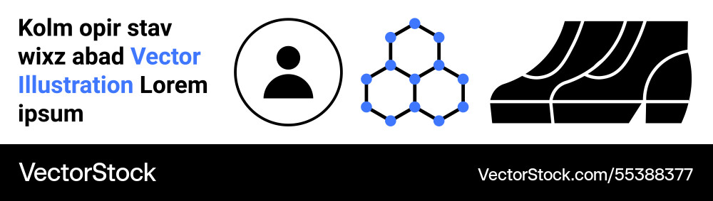 Abstract user profile molecule structure Abstract user profile molecule structure vector image