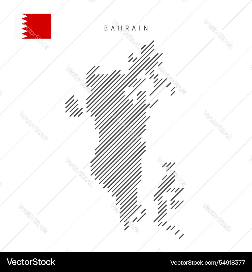 Bahrain map from pattern of black slanted parallel Vector Image