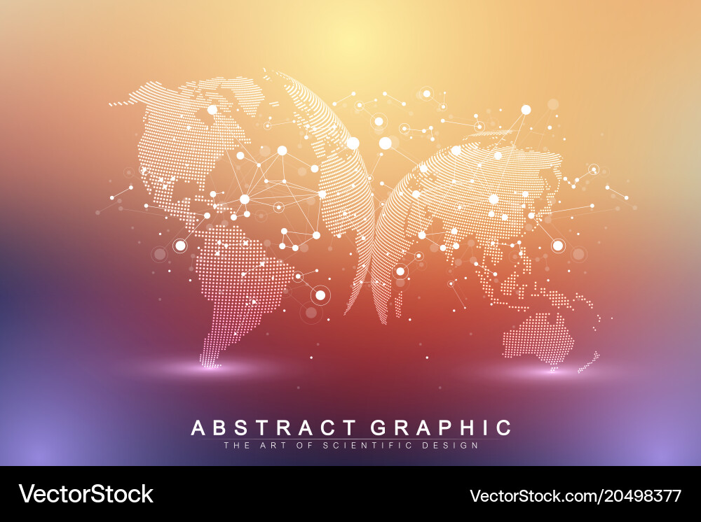 Big data complex world globe graphic abstract vector image