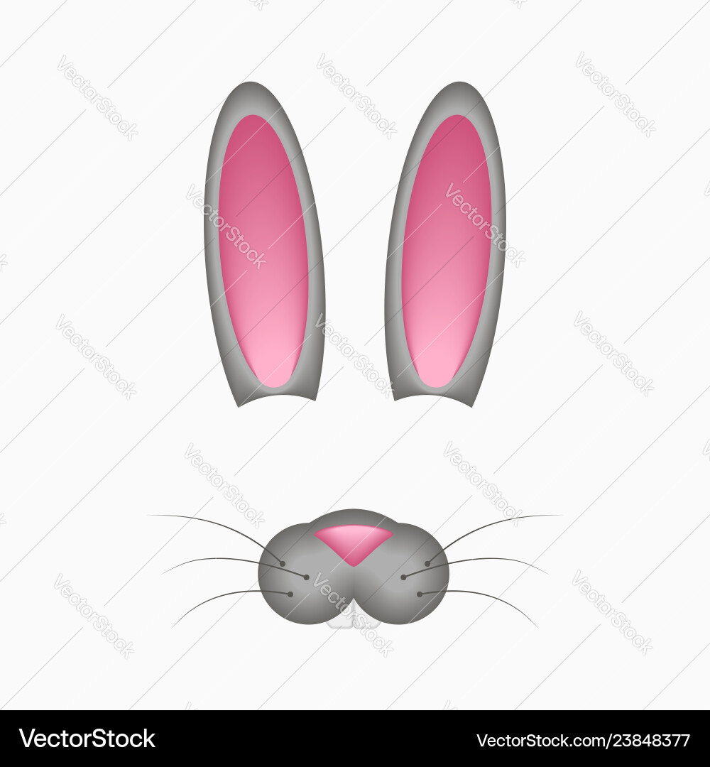 Bunny or hare face elements - ears and nose