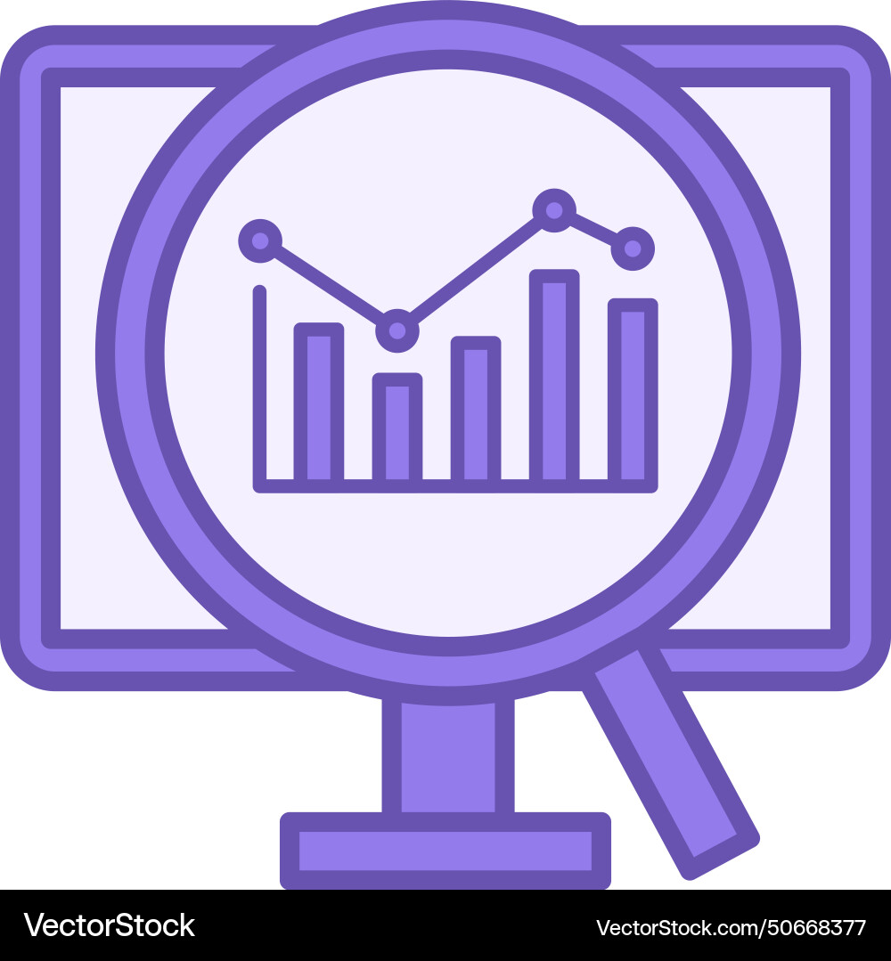 Colored monitoring icon of computer Vector Image