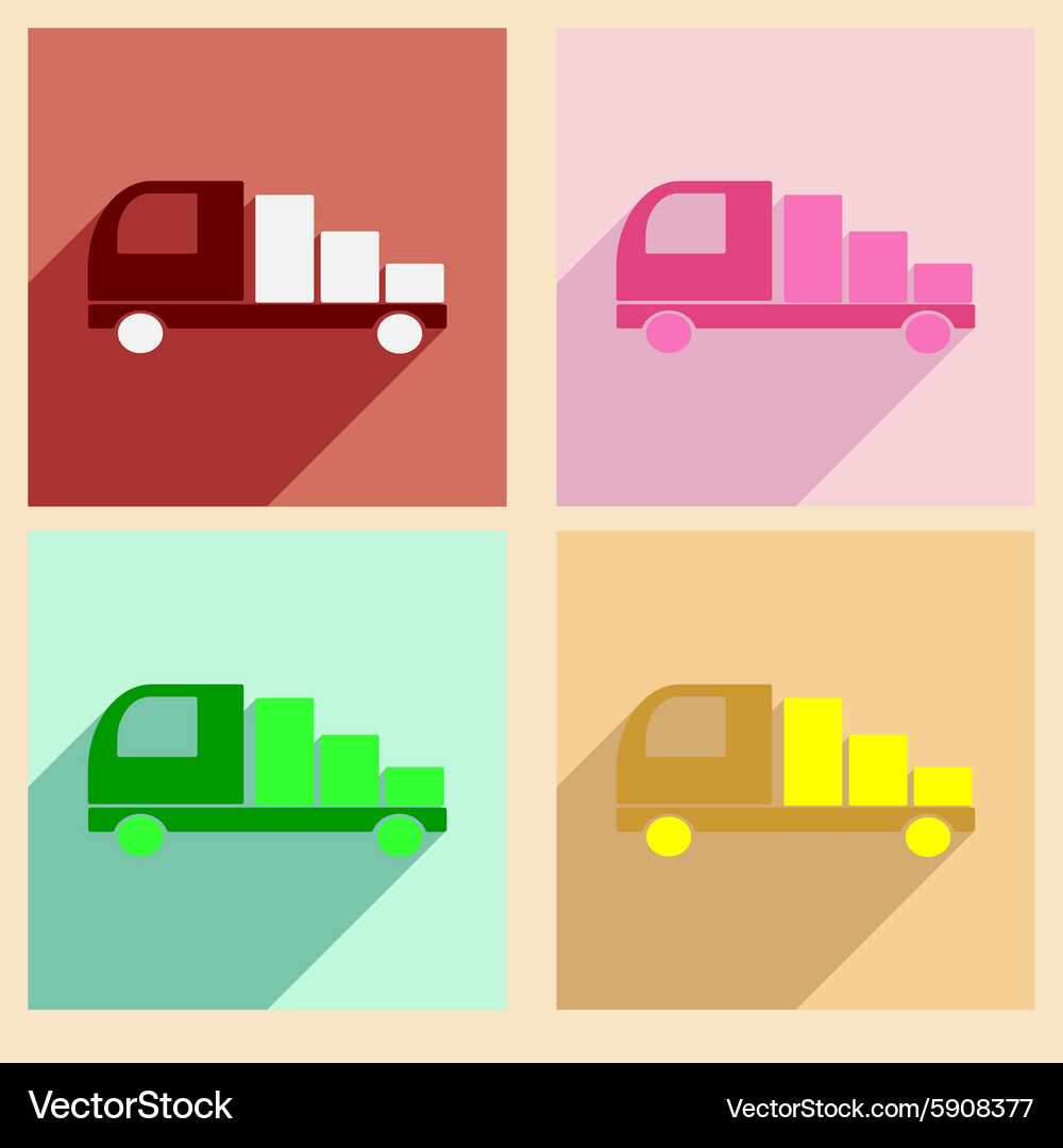 Flat with shadow concept and mobile application Vector Image