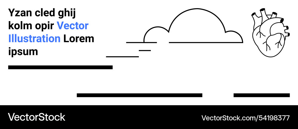 Heart icon with cloud shape text elements Heart icon with cloud shape text elements Vector Image