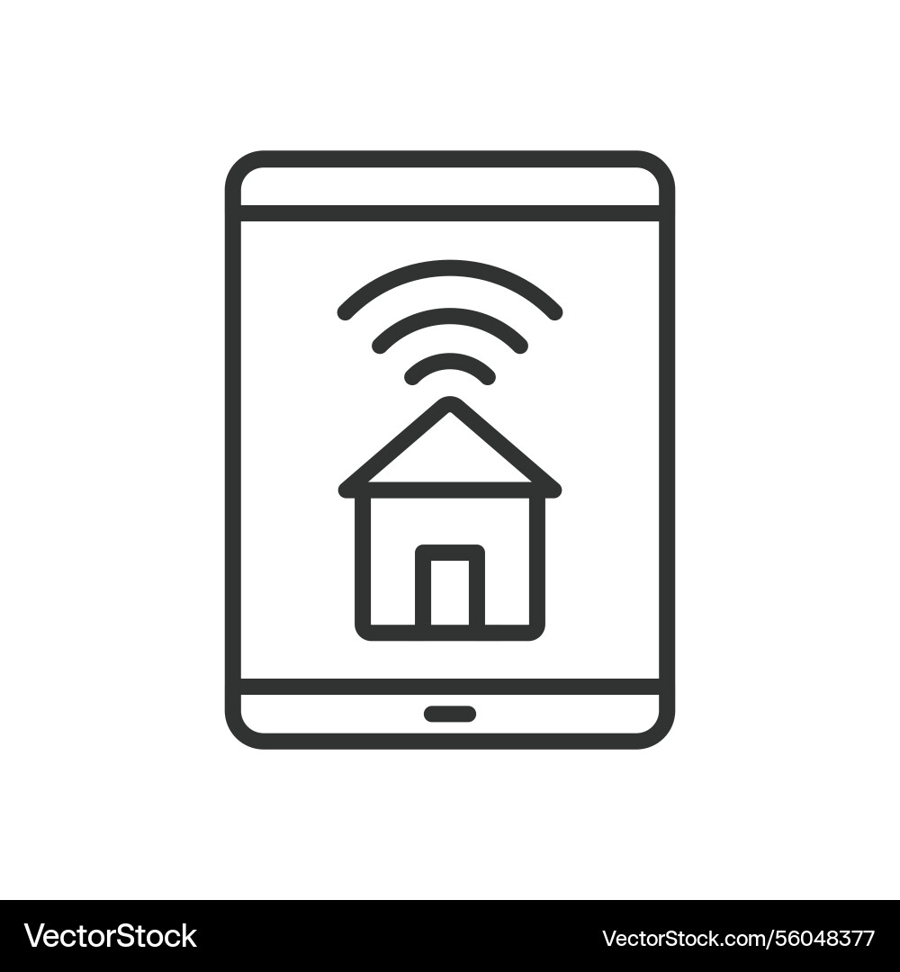 Iot tablet icon in line design smart vector image