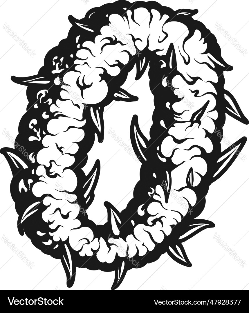 Organic inspiration cannabis smoke effect o letter Organic inspiration cannabis smoke effect o letter Vector Image