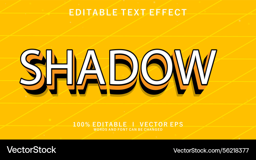 Shadow text effect with modern style design Shadow text effect with modern style design vector image