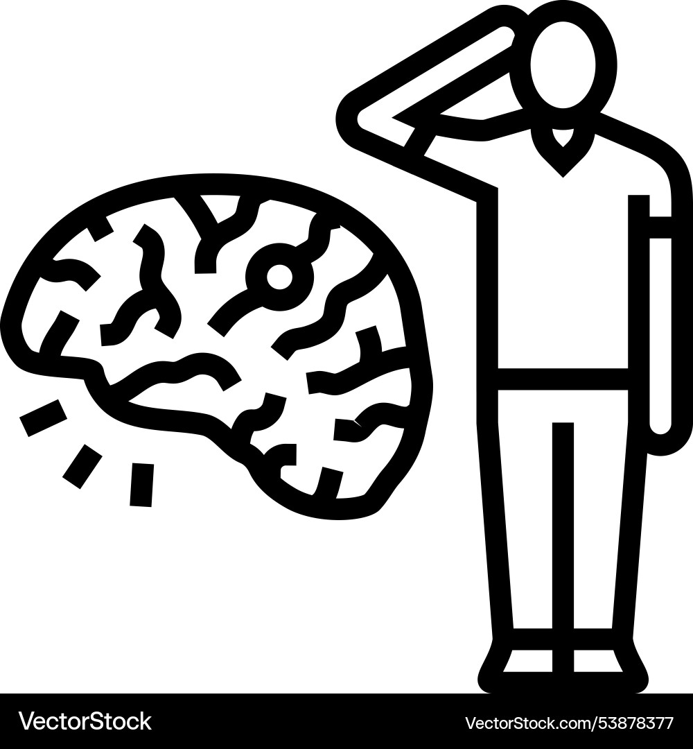 Stroke Mann Krankheit Linie Symbol Stroke Mann Krankheit Linie Symbol vektorbild