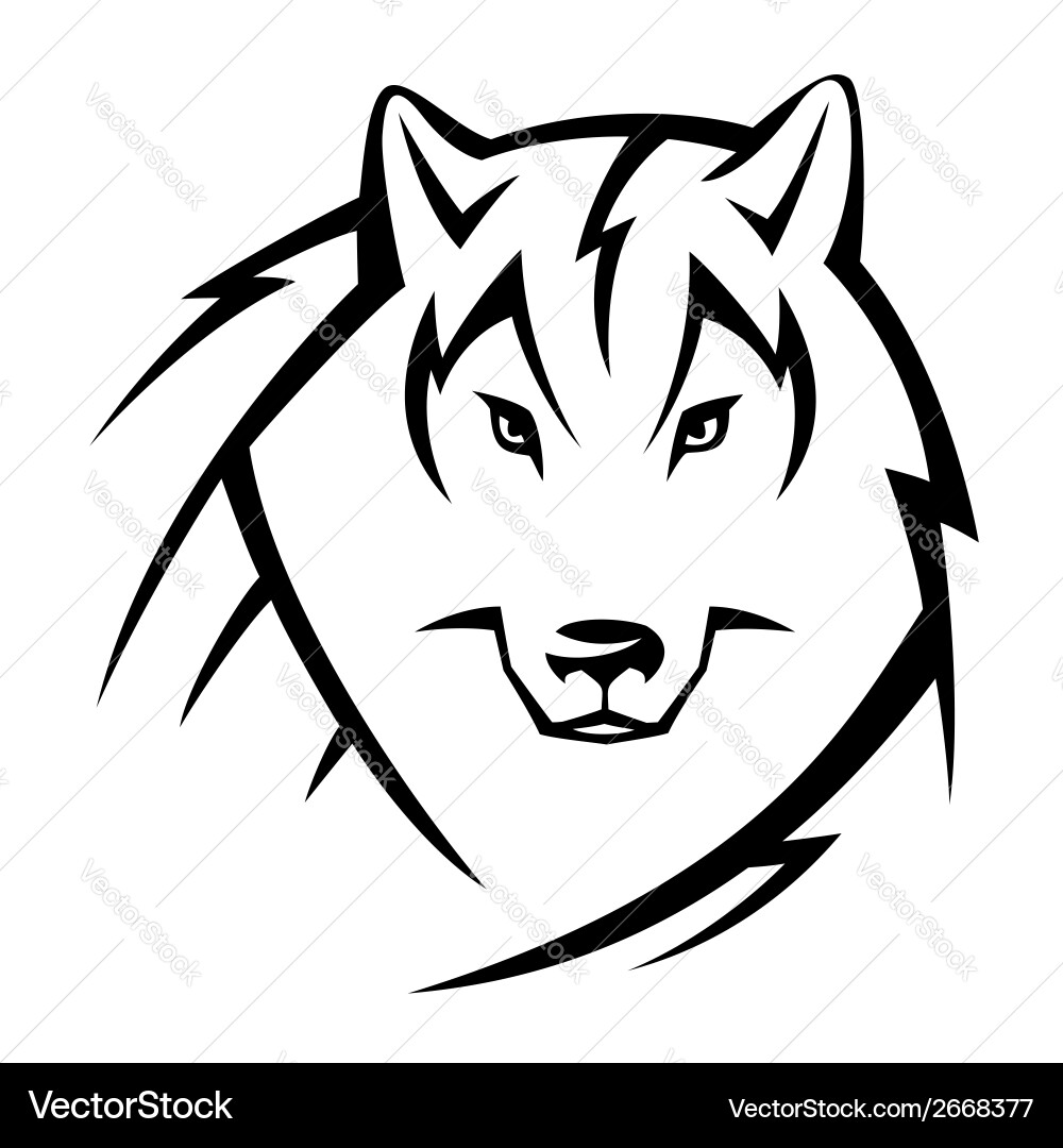 Tribal Wolf Head Vector Image