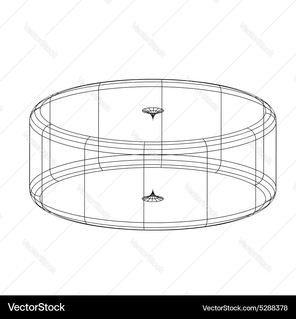 3d wireframe render object Vector Image