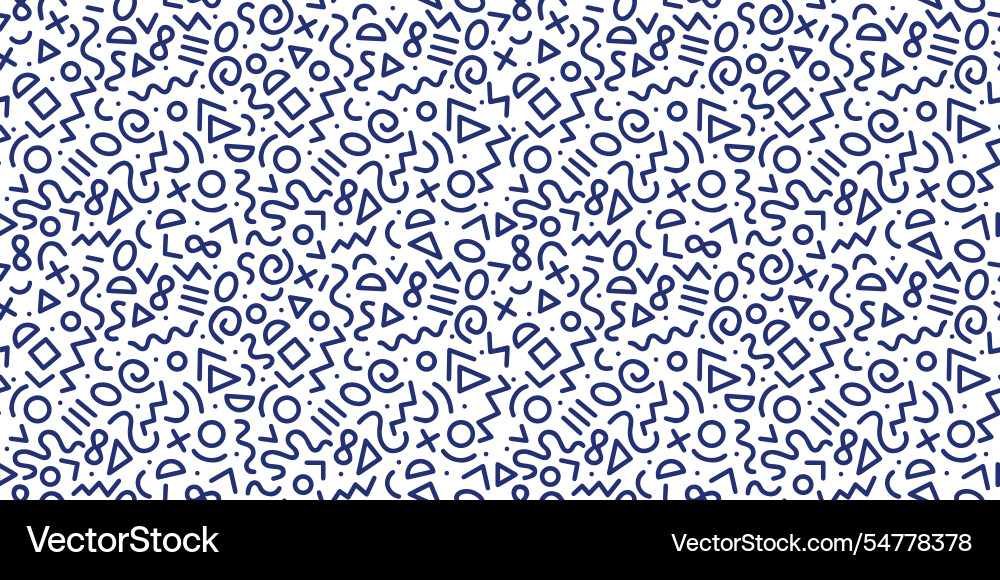 Background of squiggles and different shapes Vector Image