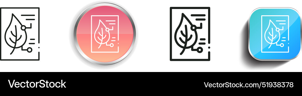 Botany icon thin linear regular and button style vector image