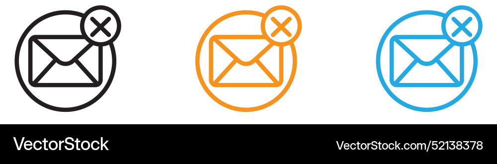 Close mail logo set collection for web app ui Close mail logo set collection for web app ui Vector Image