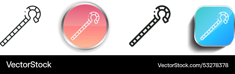Crook icon thin linear regular and button style vector image