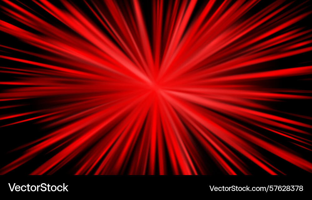 Explosive red light rays radiate lines burst Vector Image