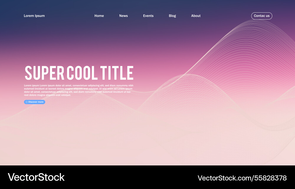 Landing page abstract design template for website Landing page abstract design template for website vector image