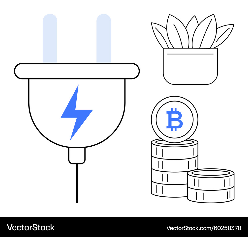 Sustainable Energy & Crypto Concept – Royalty-Free Vector | VectorStock