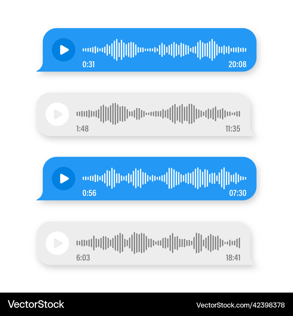 Voice audio message speech bubble sms text vector image