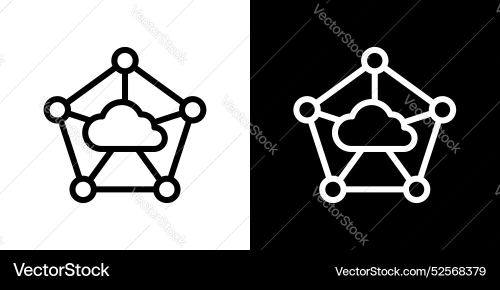 Edge computing icon set on white background vector image