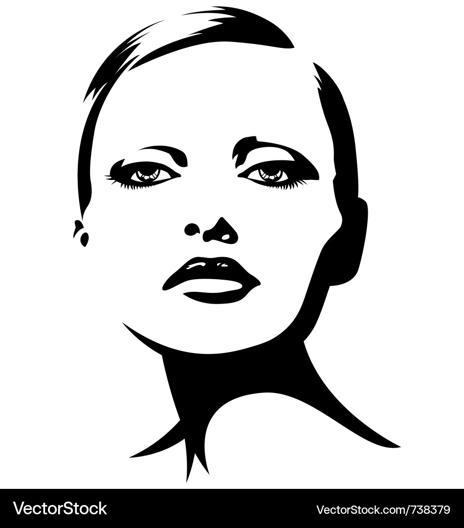 Elegant Woman Silhouette Vector Image