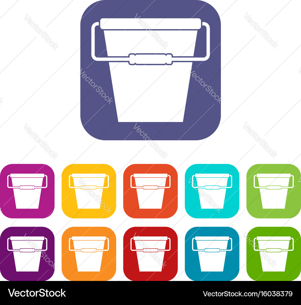 Empty bucket icons set Vector Image