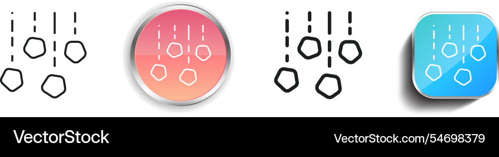 Hail icon thin linear regular and button style vector image