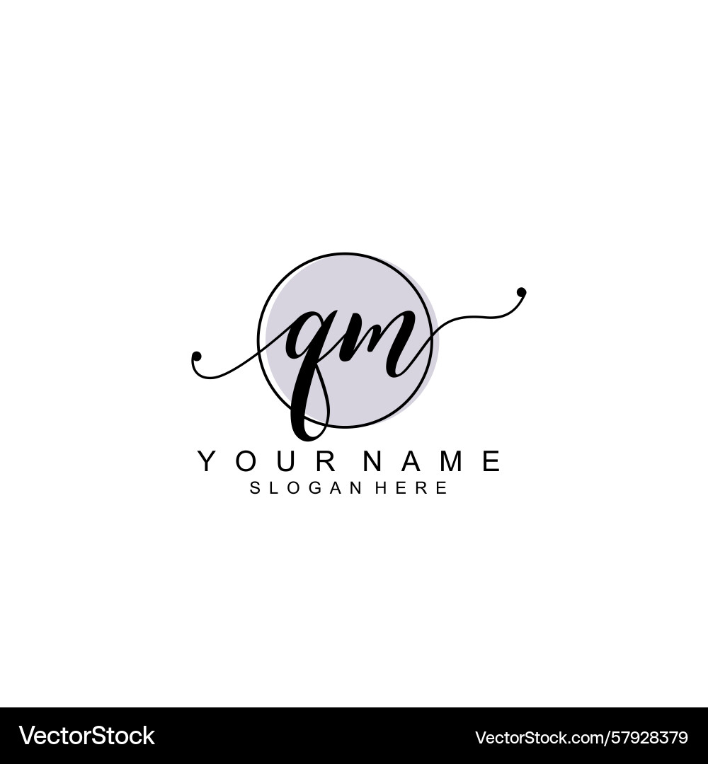Handwriting logo concepts with initial qm Handwriting logo concepts with initial qm Vector Image