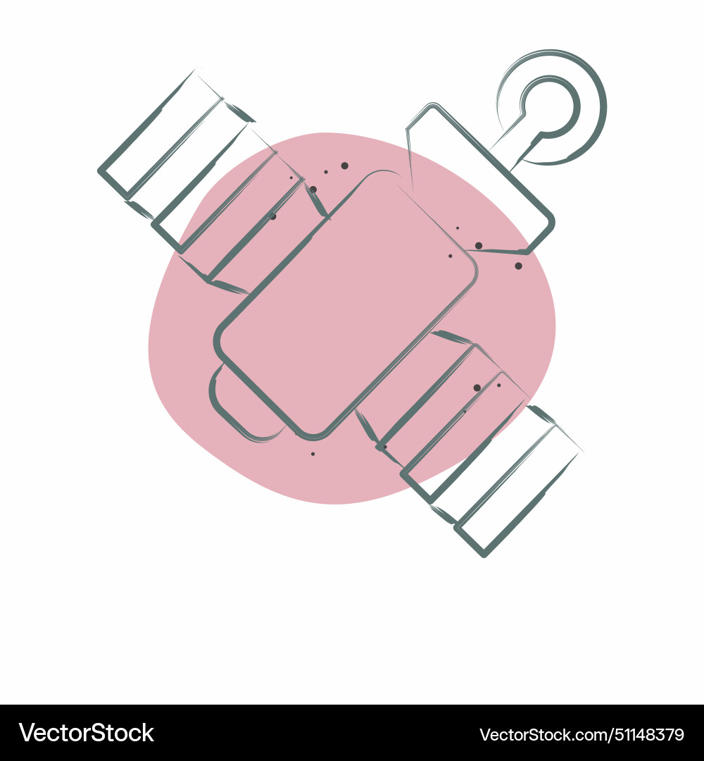 Icon satellite related to navigation symbol color Icon satellite related to navigation symbol color Vector Image