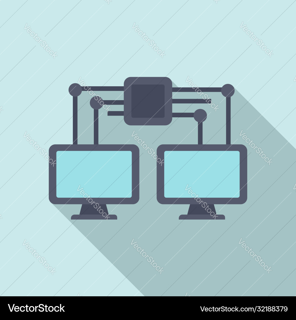 Machine learning network icon flat style Machine learning network icon flat style vector image