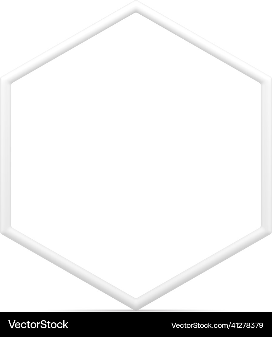 Realistic glossy white frame crystal shape empty Vector Image