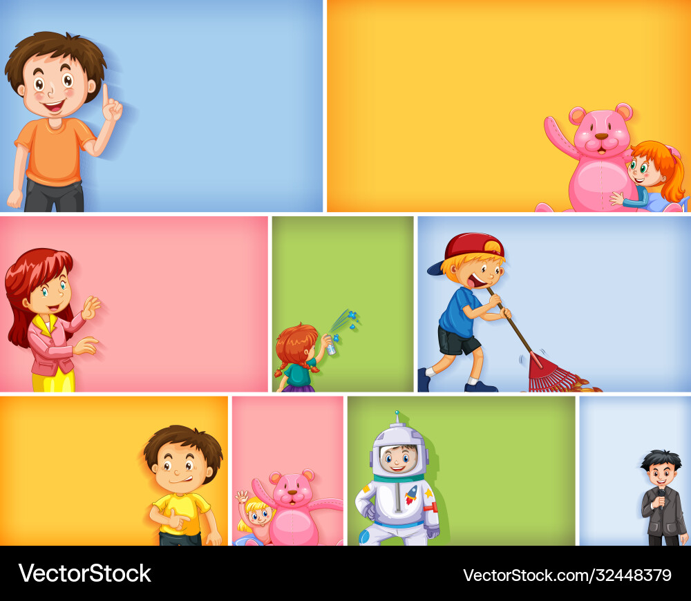 Set different kid characters Set different kid characters vector image