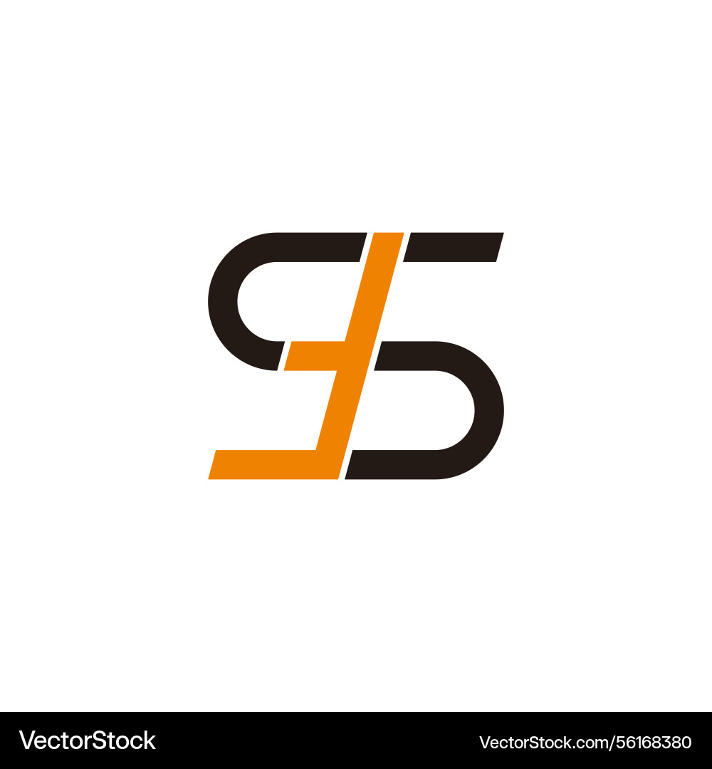 Abstract letter st linked geometric lines simple vector image