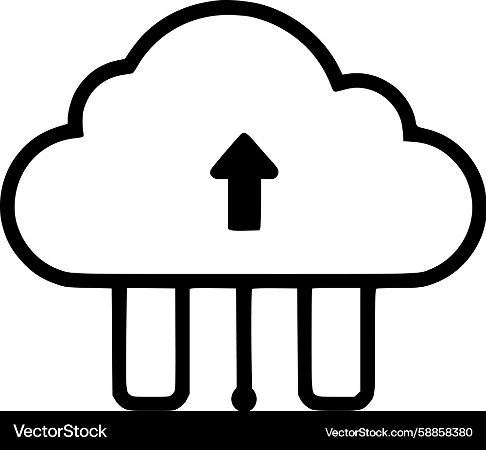 Cloud upload icon with arrow Vector Image
