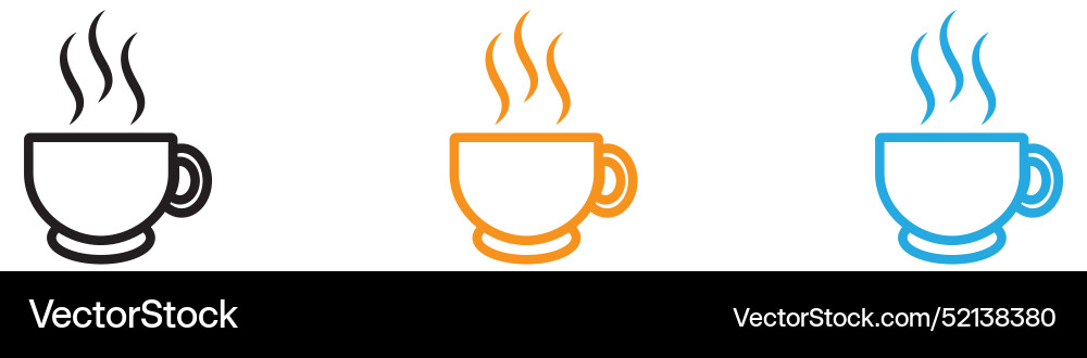 Coffee cup logo set collection for web app ui Vector Image