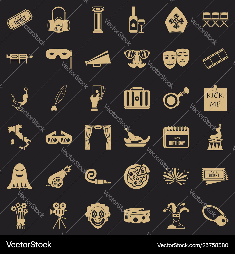 Pageant icons set simple style Vector Image