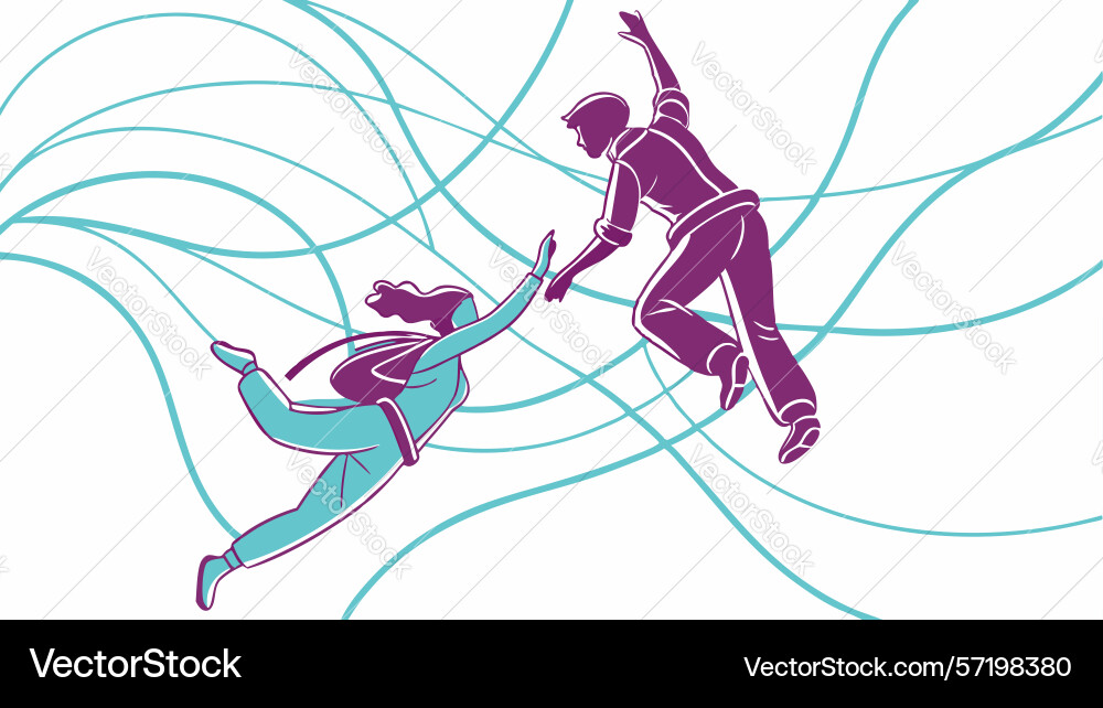 Uplifting connection abstract figures dynamic vector image