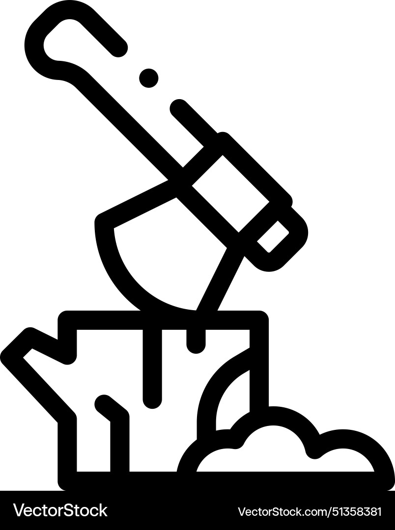 Axe icon thin linear style design isolated Axe icon thin linear style design isolated Vector Image