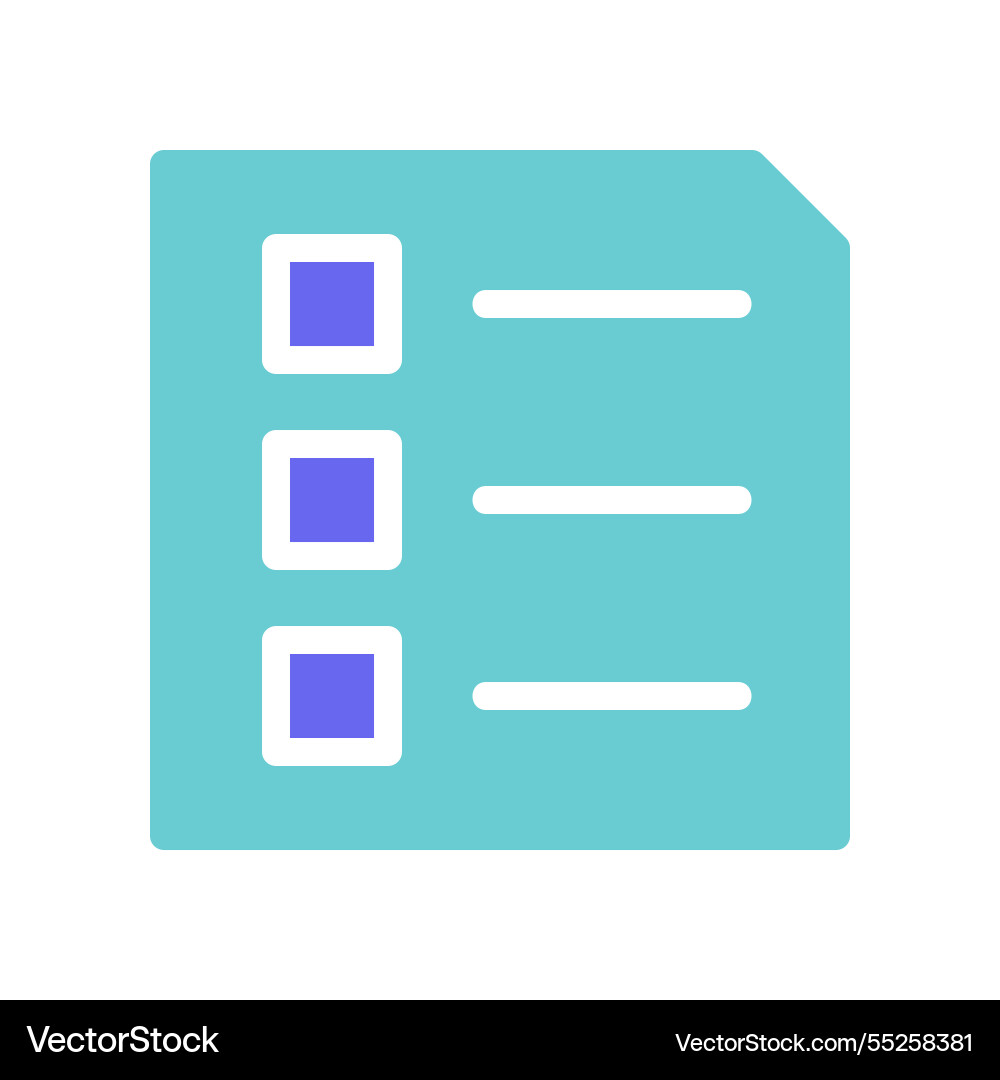 Checklist document with boxes and lines design Vector Image