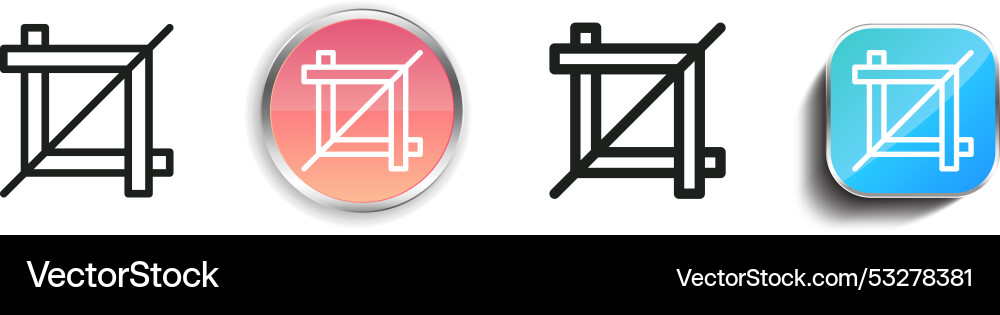 Crop icon thin linear regular and button style Crop icon thin linear regular and button style vector image