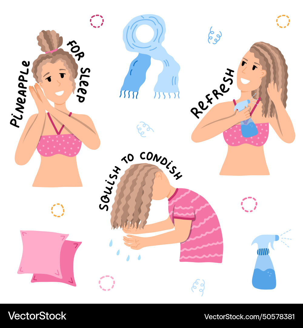 Different ways to save curls and waves after Different ways to save curls and waves after Vector Image