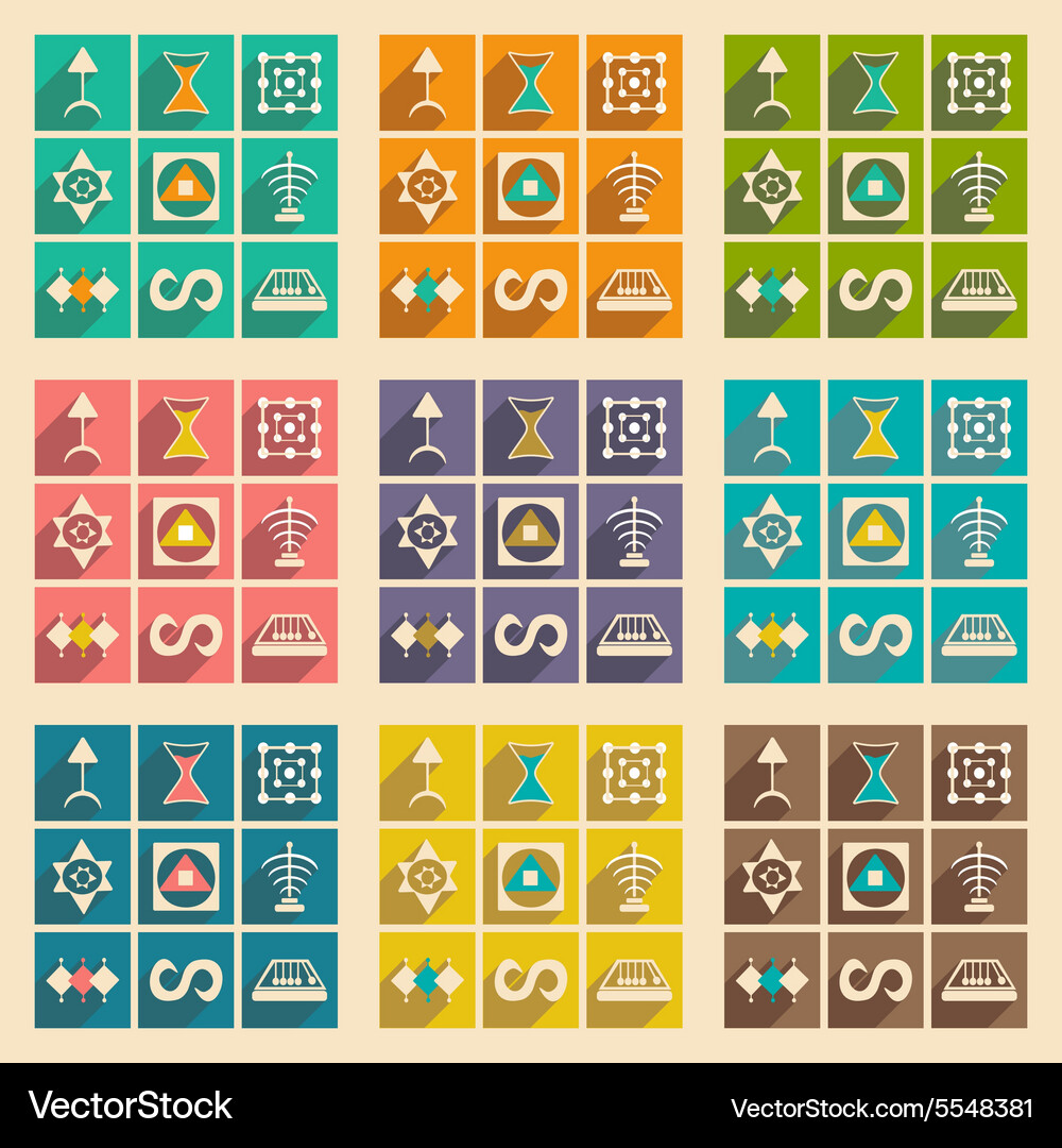 Flat with shadow concept and mobile application Vector Image
