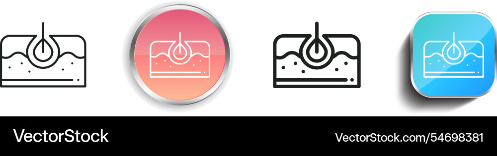 Hair icon thin linear regular and button style vector image